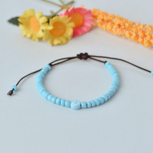 PULSERA SMILE - CELESTE PASTEL 🙂