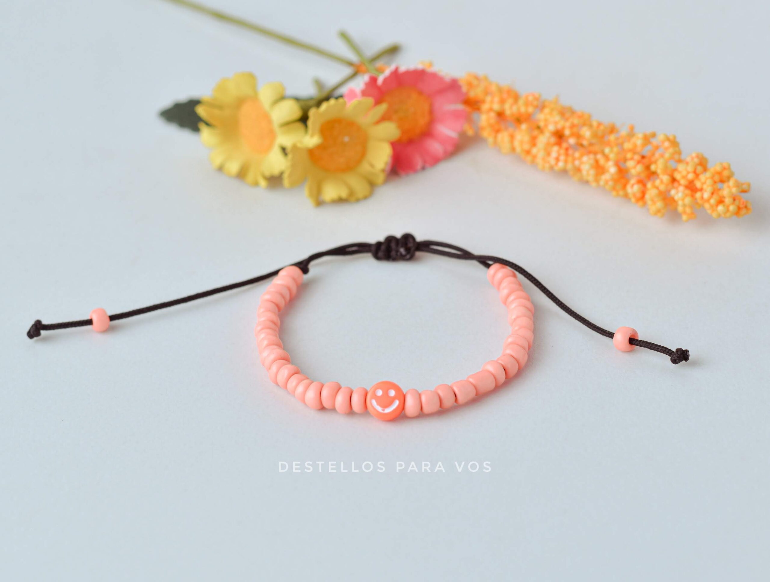 PULSERA SMILE - CORAL 🙂