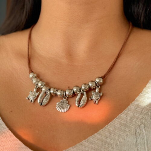 COLLAR BALI - cordon marron🐚🌈
