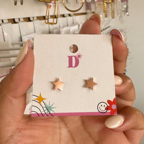 AROS MINI ESTRELLA ⭐ - Acero Rose