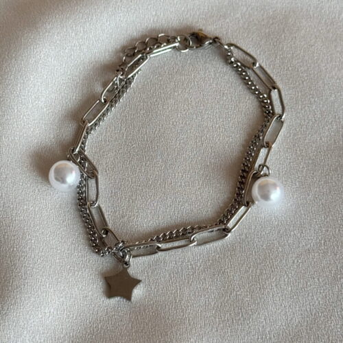 PULSERA DOBLE PERLAS 🌟