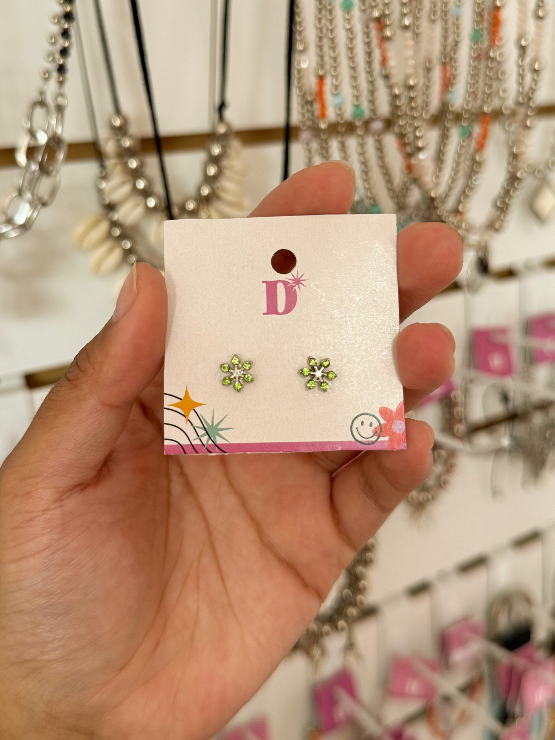 AROS MINI CON STRASS - FLOR 🌸✨