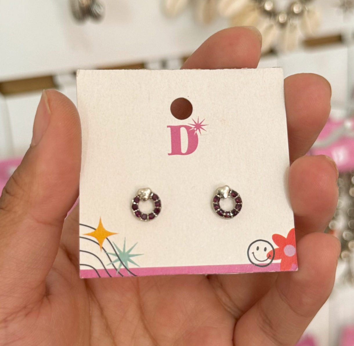 AROS MINI STRASS - CORAZON 🖤✨